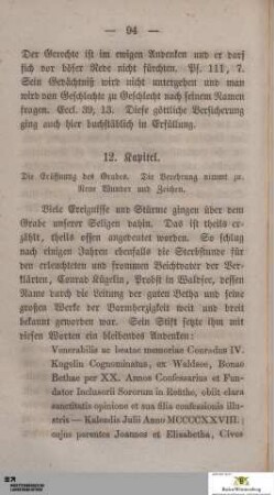 12. Die Eröffnung des Grabes ...