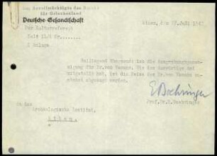 E. Boehringer an DAI Athen