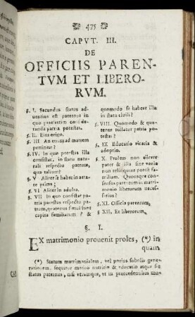Caput III. De Officiis Parentum Et Liberorum.