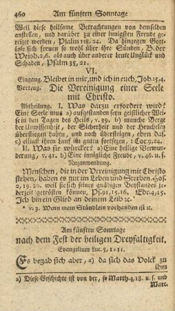 Am fünften Sonntage nach dem Fest der heiligen Dreyfaltigkeit