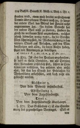 Abtheilung 1. Von dem Zugeständnisse.