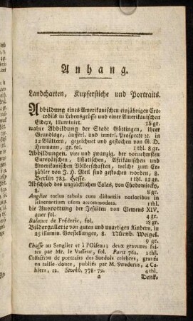 1-6, Landcharten, Kupferstiche und Portraits.
