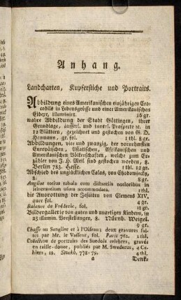 1-6, Landcharten, Kupferstiche und Portraits.