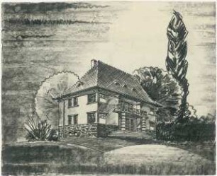 Villa: Perspektivische Ansicht