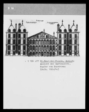 Das Schloss in Saint-Maur-des Fossés: Ansicht der Gartenseite