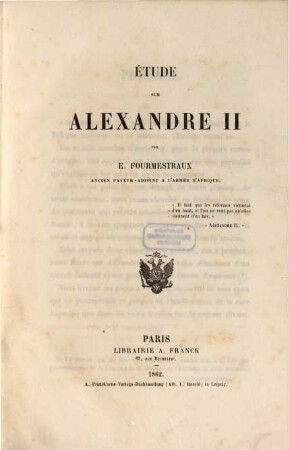 Étude sur Alexandre II