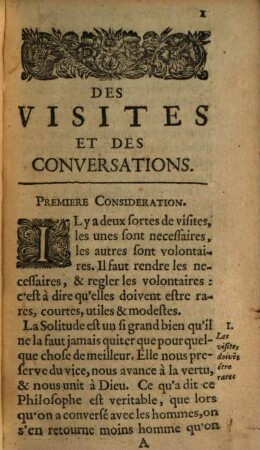 Considerations sur les principales actions de la Vie