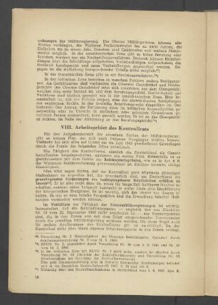 VIII. Arbeitsgebiet des Konrollrates