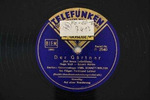 Der Gärtner : (Auf ihrem Leibrößlein) / Hugo Wolf - Eduard Mörike