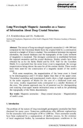 Long-wavelength magnetic anomalies as a source of information about deep crustal structure