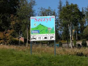 Werbetafel für Hotel beim Kurort Karpacz