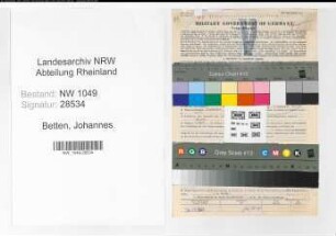 Entnazifizierung Johannes Betten , geb. 17.03.1898 (Landwirt)