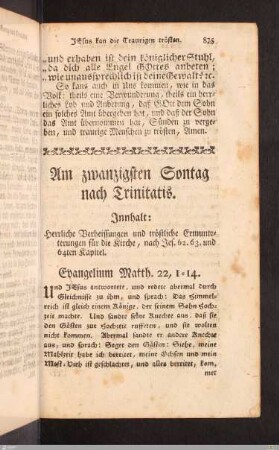 Am zwanzigsten Sontag nach Trinitatis.