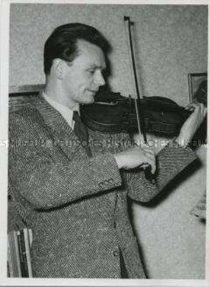 Der Leichtathlet Arthur Scheibner als Violinist