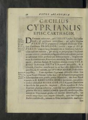Caecilius Cyprianus Episc. Carthagin.