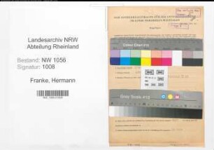 Entnazifizierung Hermann Franke , geb. 10.06.1891 (Arbeiter)