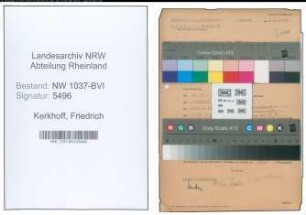 Entnazifizierung Friedrich Kerkhoff , geb. 14.04.1901 (Lokfuehrer)