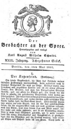 18. Stueck, 3. Mai 1830
