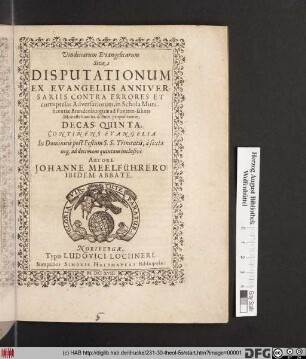 Continens Evangelia In Dominicis post Festum S.S. Trinitatis, a sexta usq[ue] ad decimam quintam inclusive