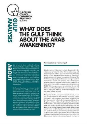 What does the Gulf think about the Arab awakening?