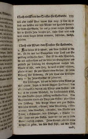 Noch ein Wort des Trostes für Leidende.