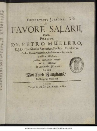 Dissertatio Iuridica De Favore Salarii