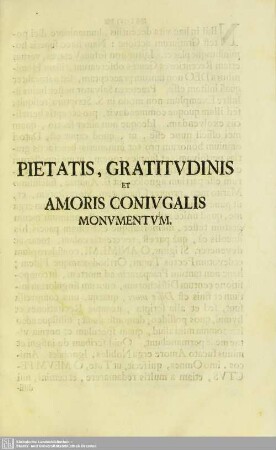 Pietatis, Gratitudinis et Amoris Coniugalis Monumentum