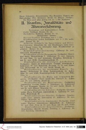 II. Kranken-, Invaliditäts- und Altersversicherung.
