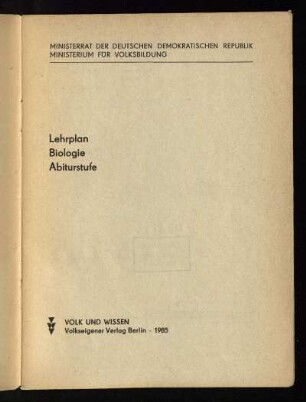 1985: Abiturstufe