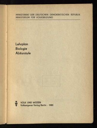 1985: Abiturstufe