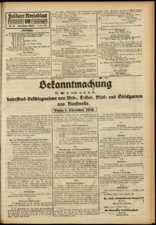 Zweite Ausgabe vom Dienstag, den 01. Oktober 1918.