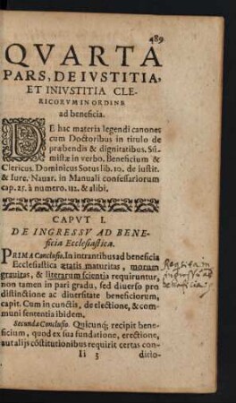 Caput I. De Ingressu Ad Beneficia Ecclesiastica