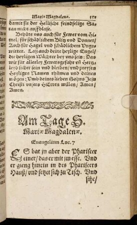 Am Tage S. Mariæ Magdalenæ.