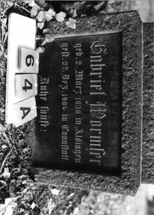 Grabstein 64 [Hahn S. 107 Grab-Nr. 75]: Grabstein 64A [Hahn S. 107 Grab-Nr. 75]