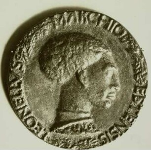 Medaille Vorderseite: Lionello d'Este (Ferrara) : Medaille von Antonio di Puccio Pisano (1395-1455). Vorderseite: Lionello d'Este (Ferrara). Verwalter, Dresden, Münzkabinett