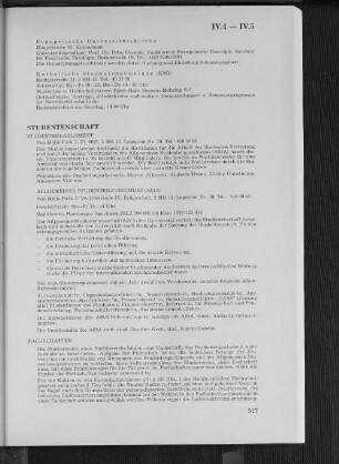 IV.5 Studentenschaft