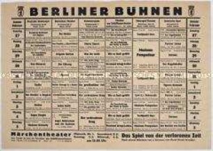 Programmblatt der Ost-Berliner Theater und Opern