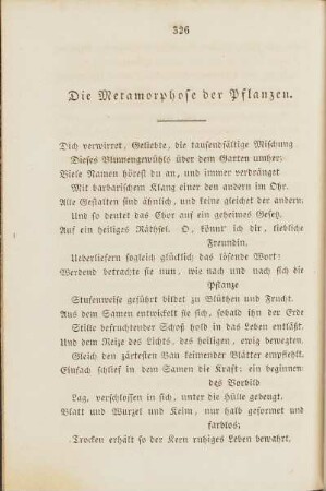 Die Metamorphose der Pflanzen.