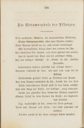 Die Metamorphose der Pflanzen.