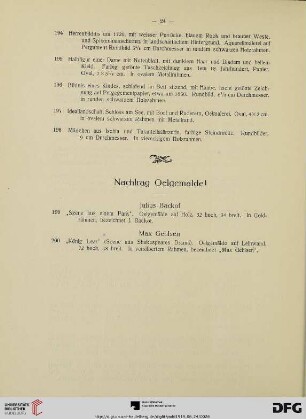 Nachtrag Oelgemälde (Nr. 199-200)
