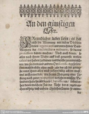 An den günstigen Leser.