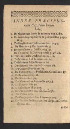 Index Praecipuorum Capitum huius Libri.