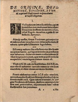 Disputationis De Feudis Pars ..., Pars prior
