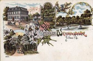Zittau. "Gruß aus dem Weinaupark", kolorierte Ansichtskarte