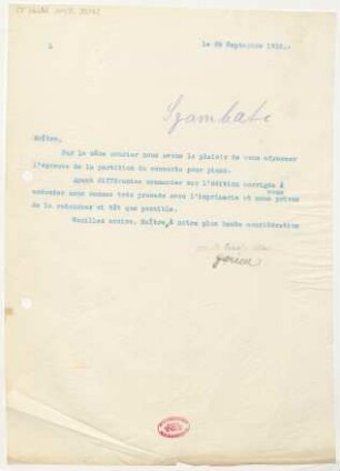 Brief an Giovanni Sgambati : 29.09.1910