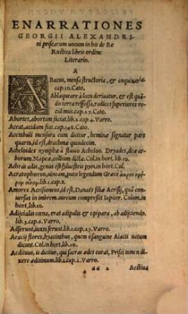 Enarrationes vocum priscarum in Libris de Re Rustica