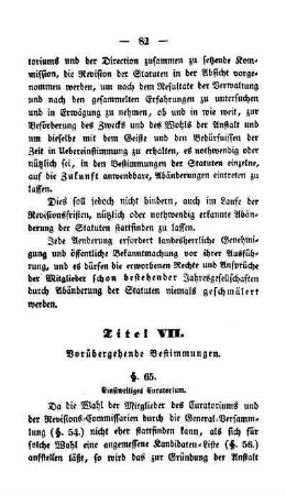 VII. Vorübergehende Bestimmungen