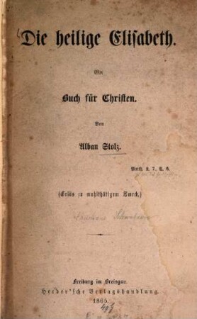 Die heilige Elisabeth : ein Buch für Christen