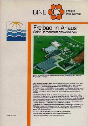 Freibad in Ahaus. Solar-Demonstrationsvorhaben.