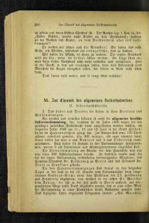 Zur Chronik des allgemeinen Volksschulwesens : Lehrerverhältnisse